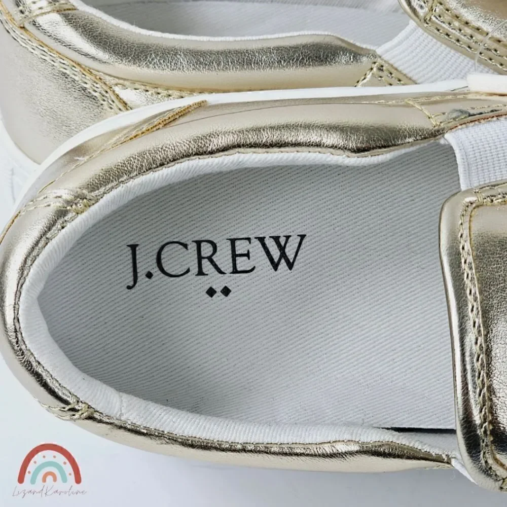 New! J. Crew Faux Leather Metallic Slip On Sneakers